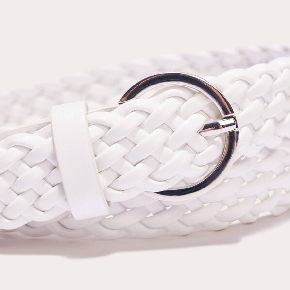 Ceinture tressée ecru femme