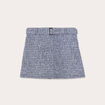 Jupe évasée tweed bleu femme
