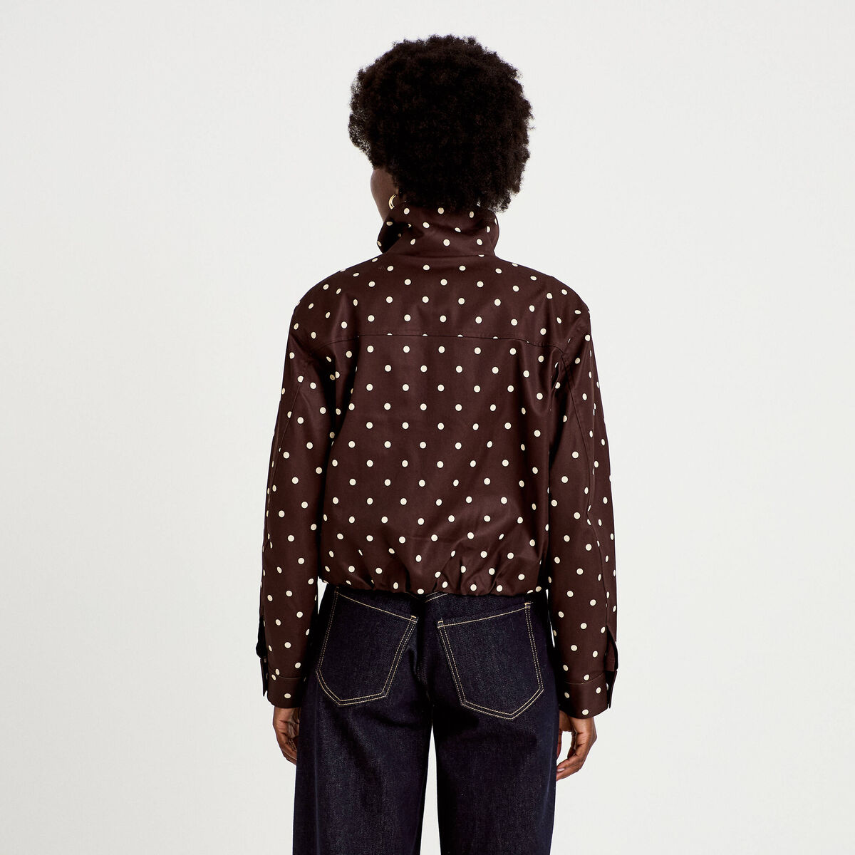 Veste oversize manches longues marron chocolat femme