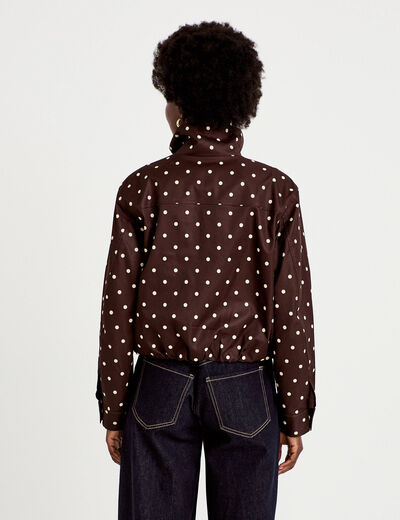 Veste oversize manches longues marron chocolat femme