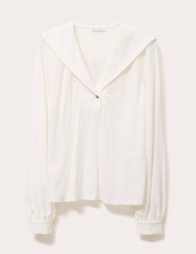 Blouse manches longues ecru femme