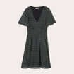 Robe évasée manches courtes noir femme