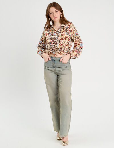 Blouse manches longues blanc femme