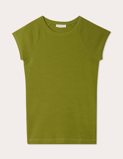 T-shirt manches courtes vert foncé femme