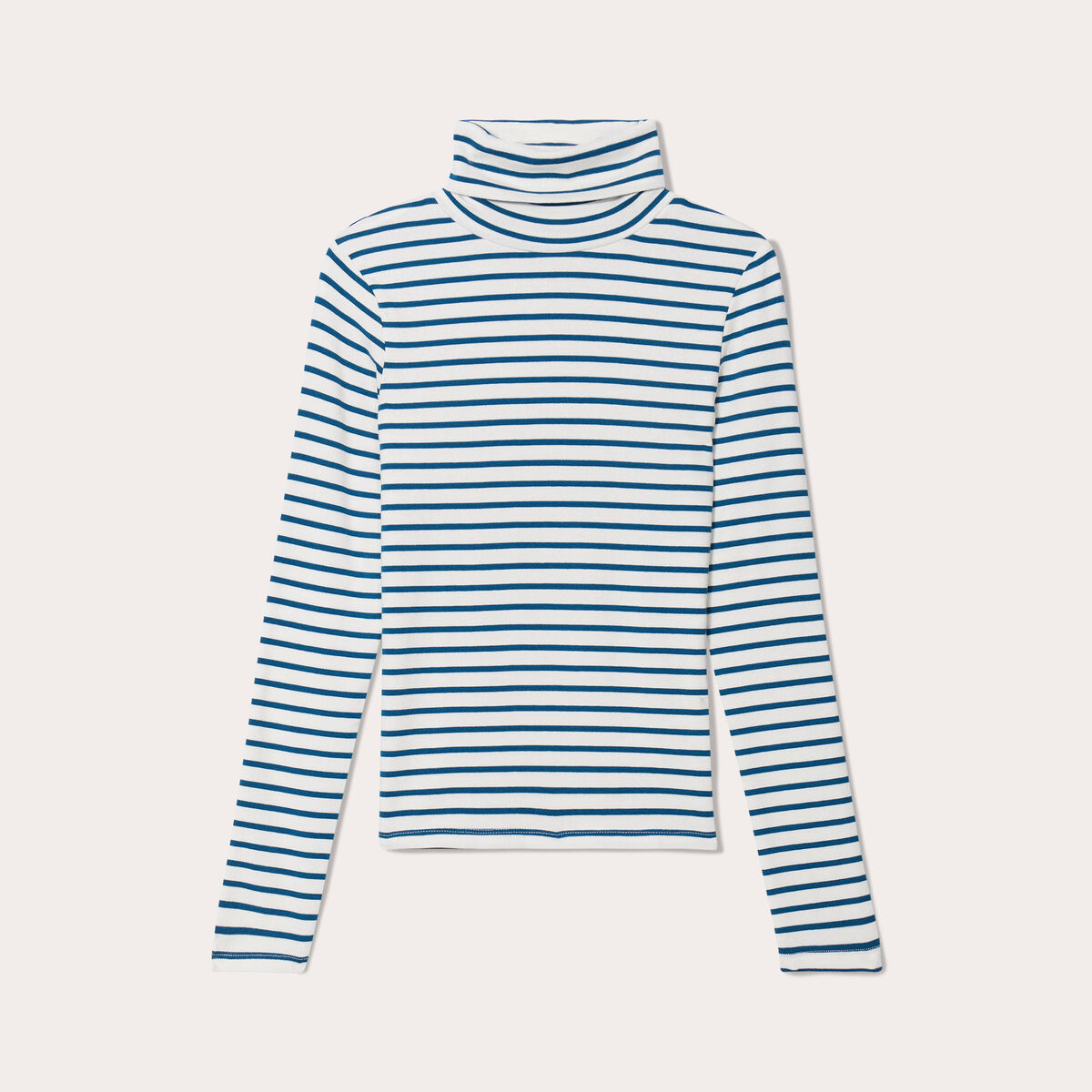 T-shirt col roulé blanc femme