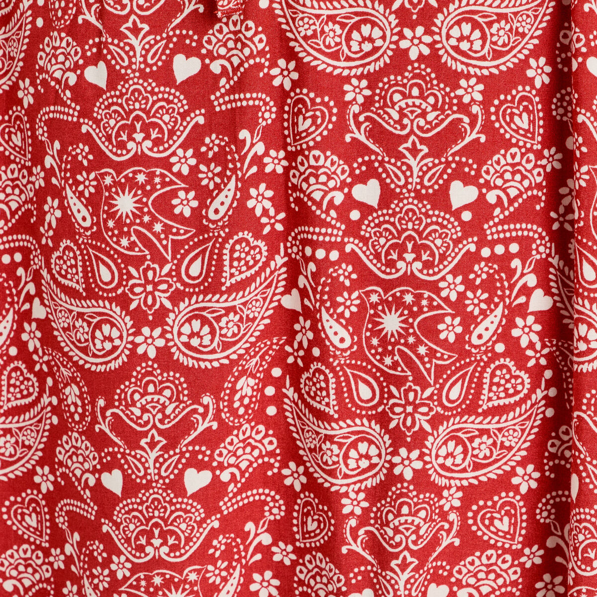 Robe évasée détails noeuds rouge foncé femme
