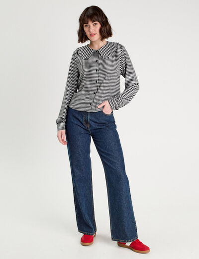 Blouse col claudine blanc femme