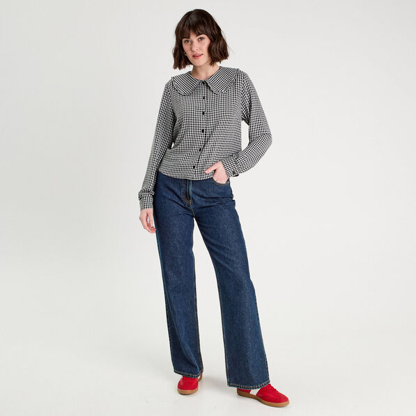Blouse col claudine blanc femme