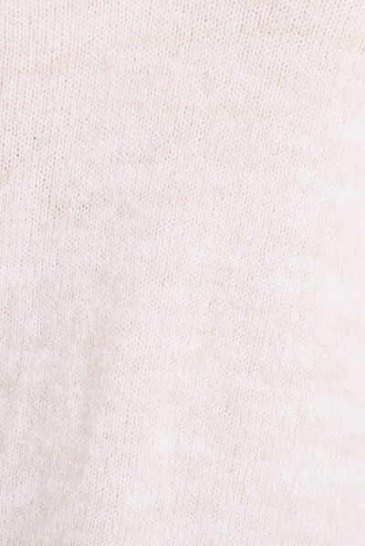 Pull avec col polo beige femme