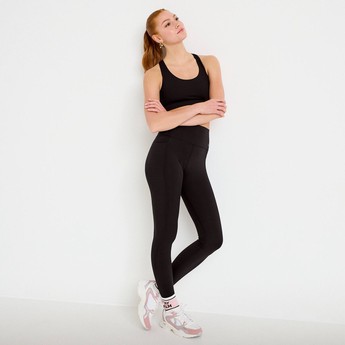 Leggings taille haute noir femme