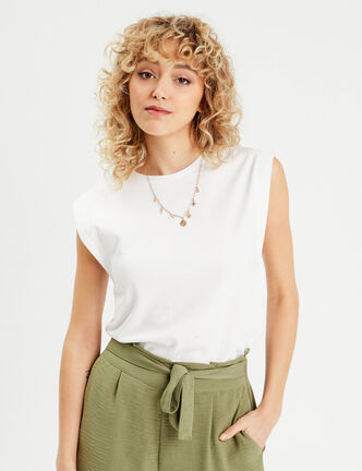 T-shirt manches courtes blanc femme