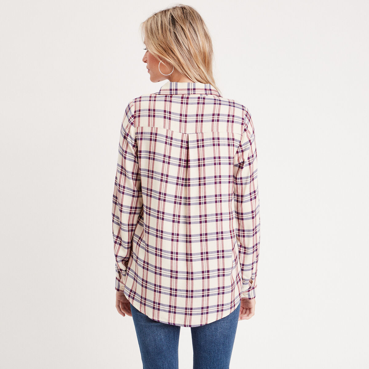 Chemise manches longues creme femme
