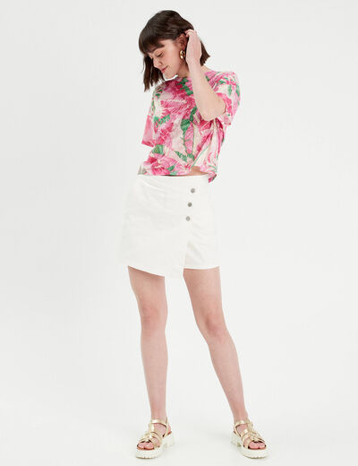 T-shirt manches courtes rose fushia femme