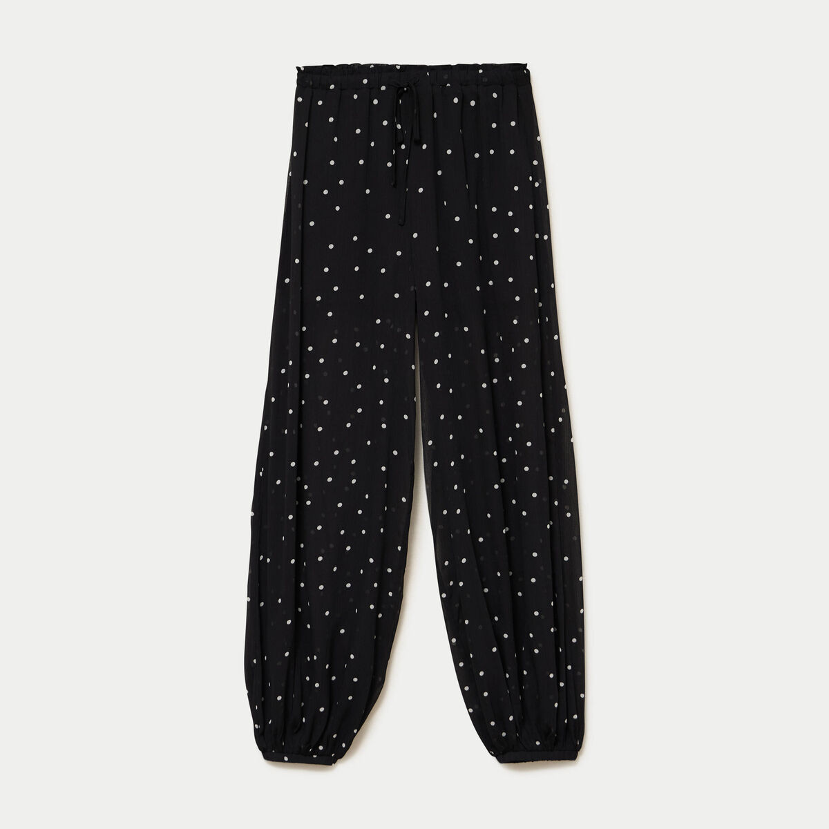 Pantalon large en voile taille standard noir femme