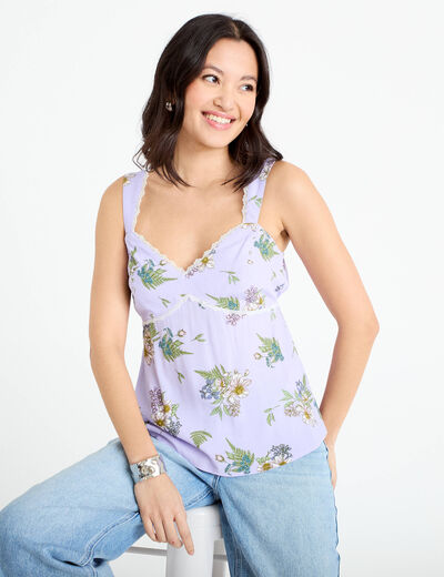 D&eacute;bardeur bretelles r&eacute;glables Bridgerton violet clair femme