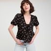 Blouse noeuds devant noir femme