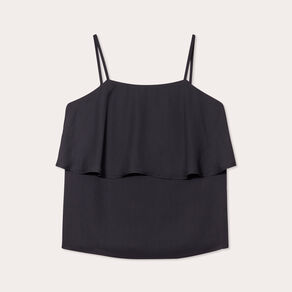Caraco bretelles fines volants noir femme