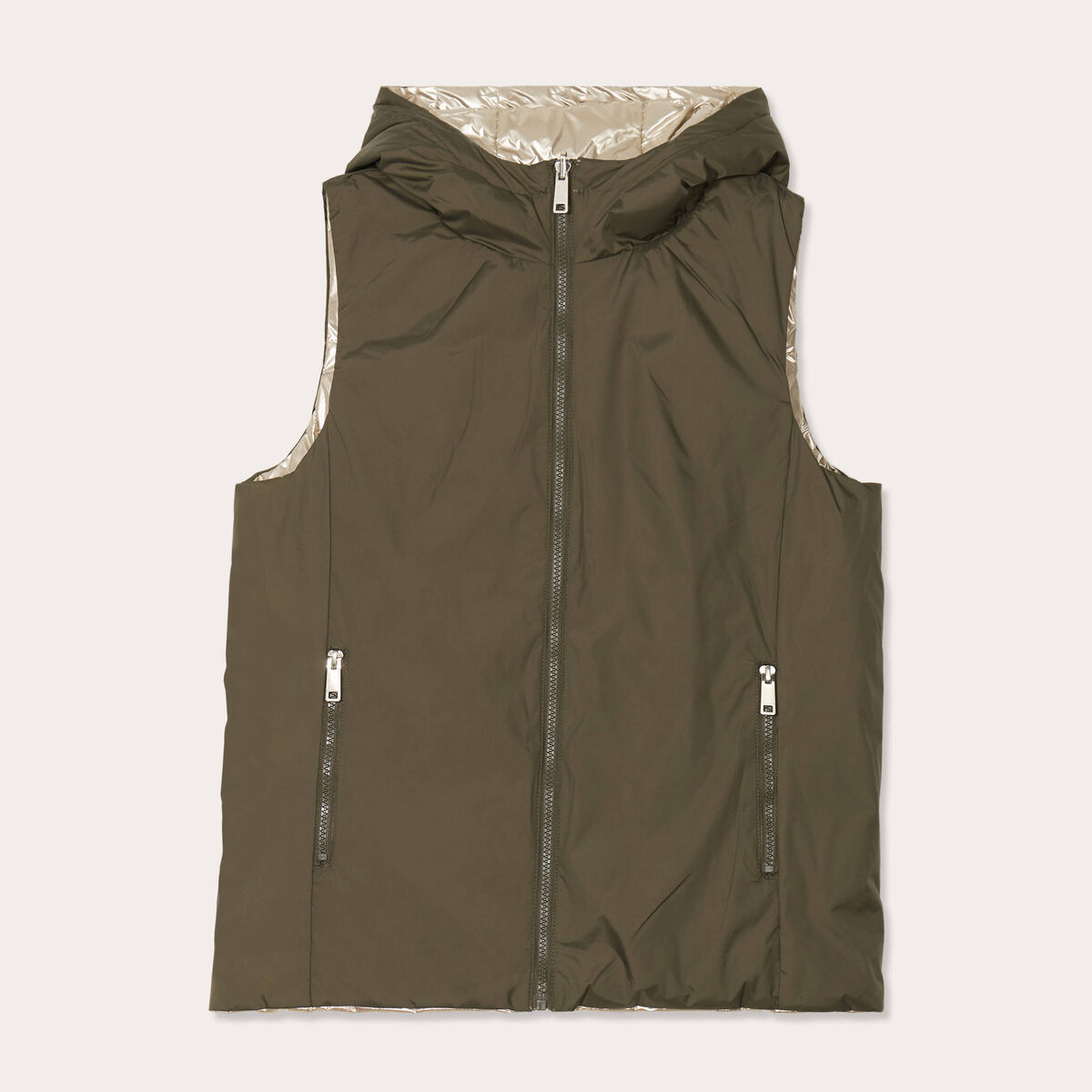 Doudoune réversible vert kaki femme