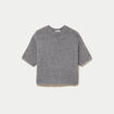 Pull manches courtes gris femme