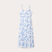 Robe longue évasée bretelles blanc femme