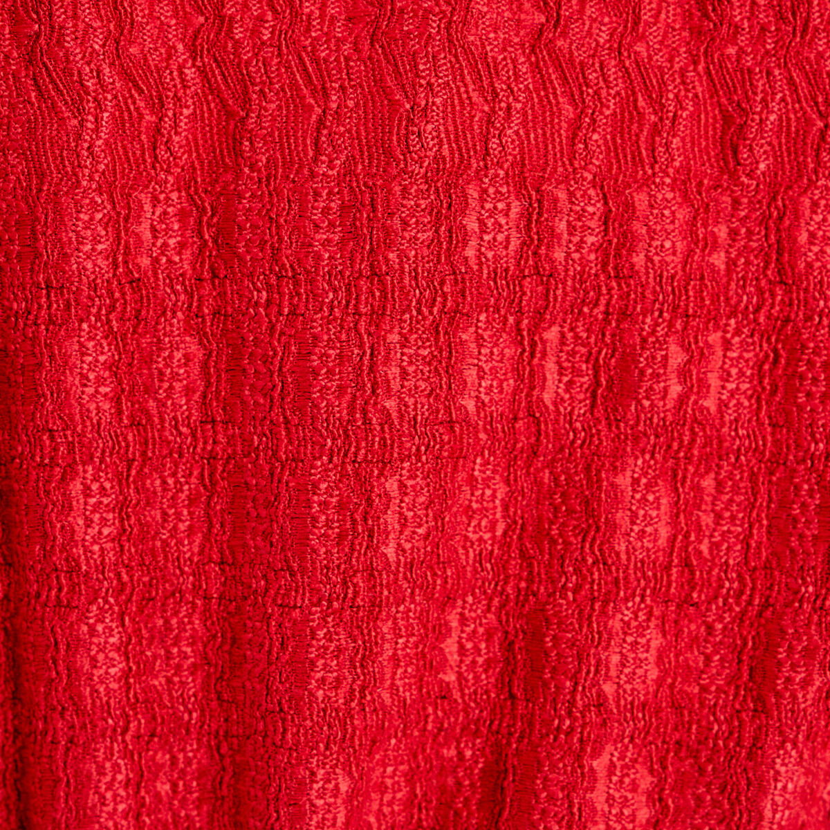 Blouse manches longues smockée rouge femme
