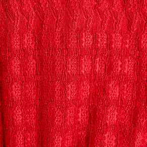Blouse manches longues smockée rouge femme