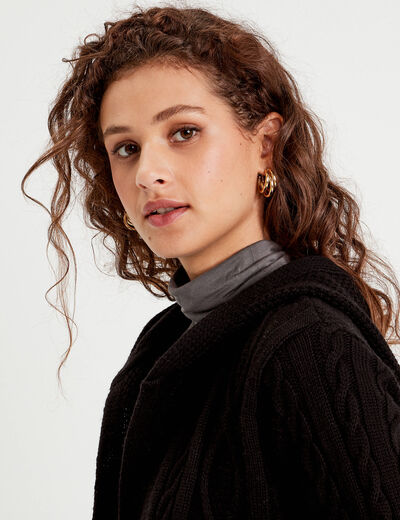 Gilet manches longues noir femme