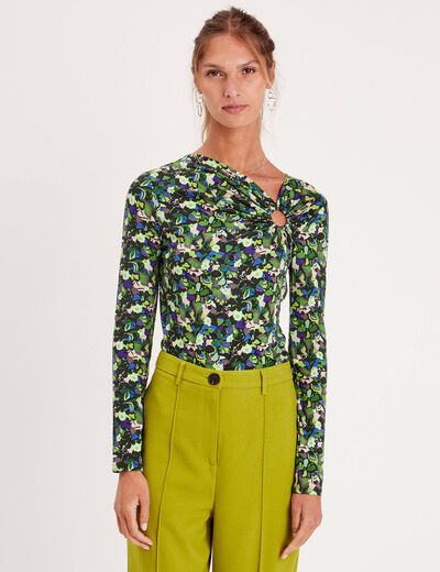 Blouse manches longues anneau vert femme