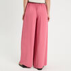 Pantalon large fluide pans vieux rose femme