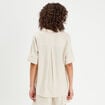 Chemise droite contenant du lin beige femme