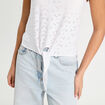 Débardeur cropped noué blanc femme