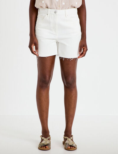 Short en jean 5 poches ecru femme