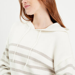 Pull à capuche gris clair femme