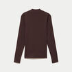 T-shirt ajust&eacute; manches longues marron fonc&eacute; femme