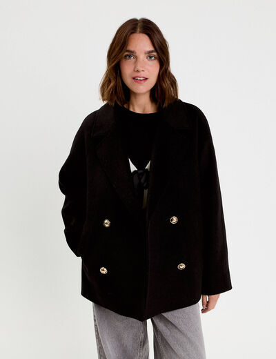 Caban oversize noir femme