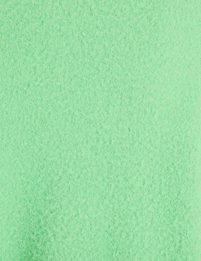 Pull cropped col rond vert femme