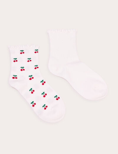 Lot 2 paires chaussettes ecru femme
