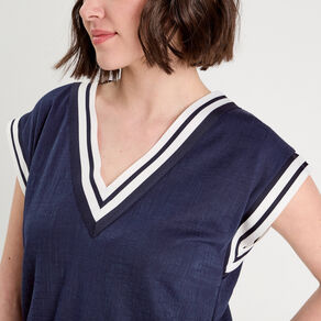 debardeur sans manches bleu marine femme Débardeur sans manches bleu marine femme