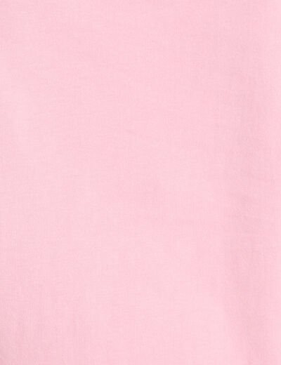 T-shirt manches brodées rose poudrée femme
