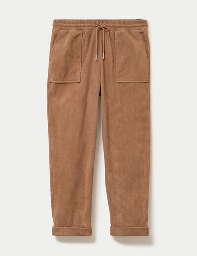 Pantalon velours c&ocirc;tel&eacute; camel femme