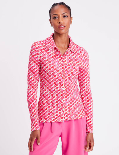Chemisier manches longues blanc femme