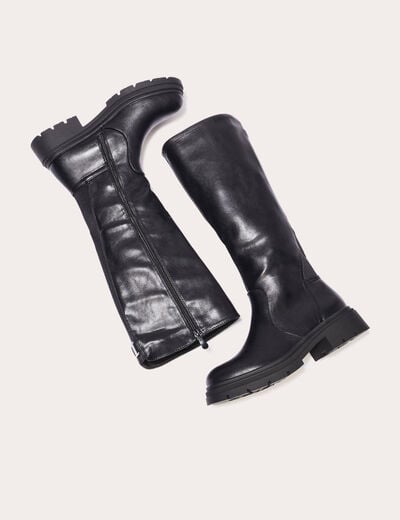 Bottes chelsea crant&eacute;es noir femme