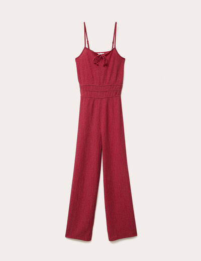 Combinaison large stretch rouge foncé femme