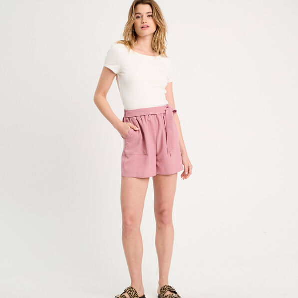 combishort ceinturee vieux rose femme Combishort ceinturée vieux rose femme
