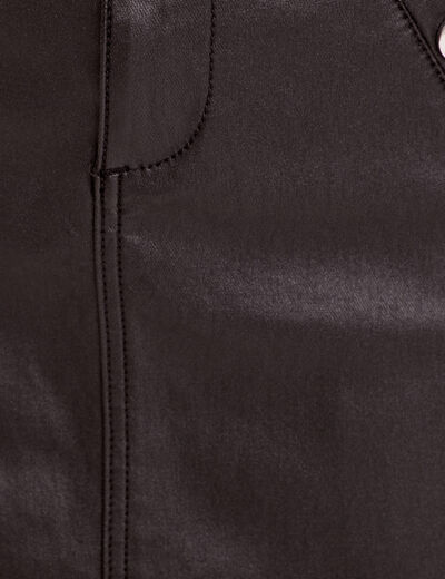 Jupe droite enduite denim noir enduit femme