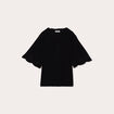 Blouse manches courtes brodée noir femme