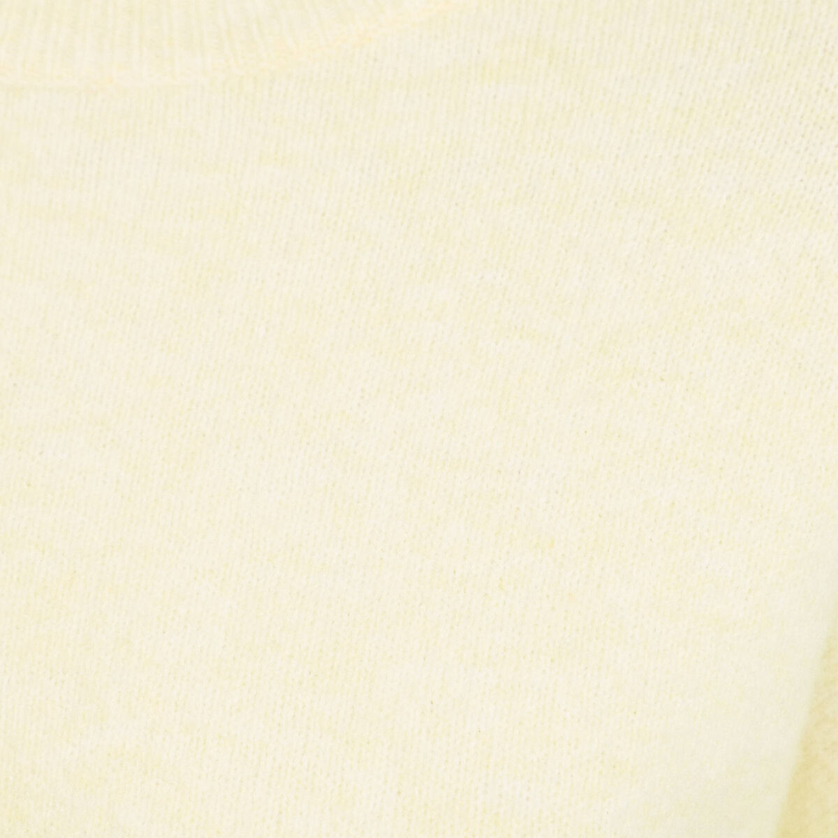 Pull col rond jaune clair femme