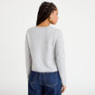 Gilet boutonn&eacute; manches longues gris fonc&eacute; femme