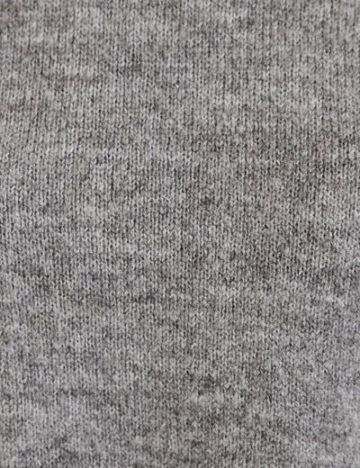 Pull col rond manches courtes gris clair femme