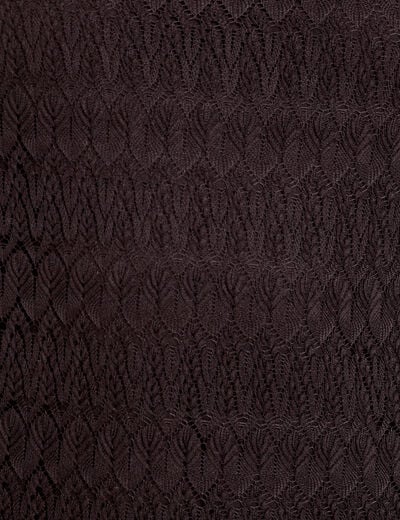 Robe longue droite ajourée noir femme